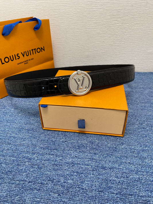 2025 L House Classic Crocodile Leather Belt